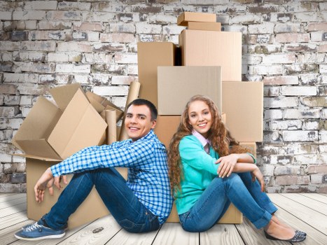 Prepared boxes and furniture ready for a New Eltham moving service