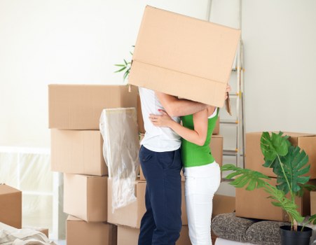 Loading boxes and furniture for a New Eltham move