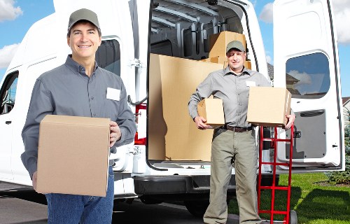Furniture and boxes prepared for removals in New Eltham